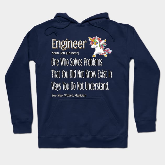 Funny Engineer Definition Awesome Engineering Gift For Unicorn Lovers Hoodie by Inspireshirt